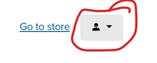 The person icon in the top-right corner of the Payhip store, circled in red